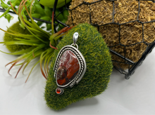 Crazy Lace Agate with Carnelian Cabochon