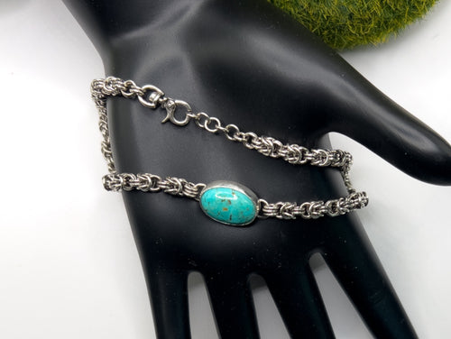 Custom: Turquoise Byzantine: Anklet and Earring set
