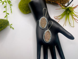 Sterling Silver and Bronze with CZ and Aquamarine beading