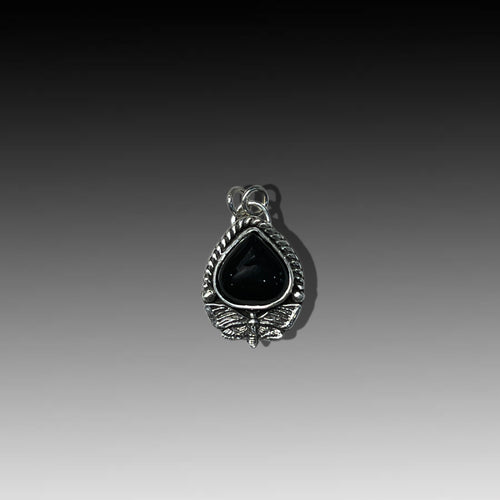 Delicate Obsidian Death Moth Pendant