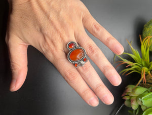 Carnelian Fox Statement Ring