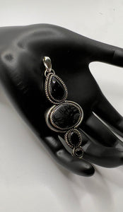 Picasso Jasper, Obsidian and Onyx pendant