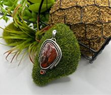 Crazy Lace Agate with Carnelian Cabochon