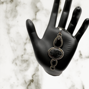 Picasso Jasper, Obsidian and Onyx pendant