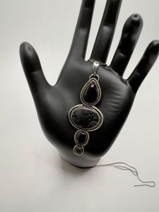 Picasso Jasper, Obsidian and Onyx pendant