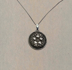 Sterling Textured Flower Pendant