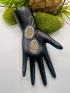 Sterling Silver and Bronze with CZ and Aquamarine beading