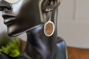 Sterling Silver and Bronze with CZ and Aquamarine beading