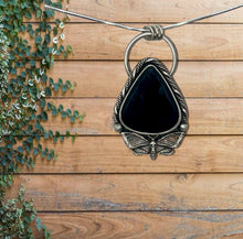 Obsidian Death Moth Pendant