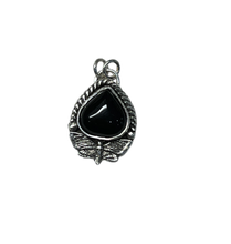 Delicate Obsidian Death Moth Pendant