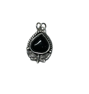 Delicate Obsidian Death Moth Pendant