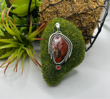 Crazy Lace Agate with Carnelian Cabochon