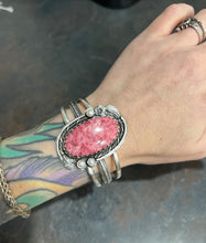 Cuff: Rhodochrosite (Thulite) and Pearls