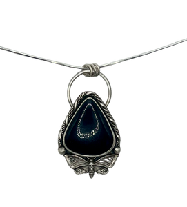 Obsidian Death Moth Pendant