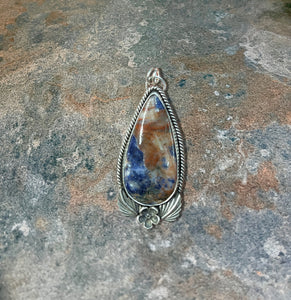 Sodalite Floral Pendant