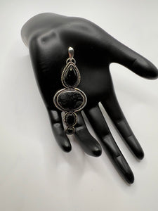 Picasso Jasper, Obsidian and Onyx pendant