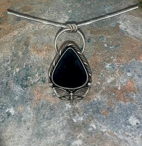 Obsidian Death Moth Pendant