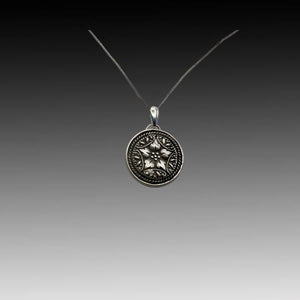 Sterling Textured Flower Pendant