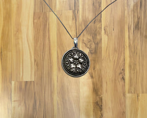 Sterling Textured Flower Pendant