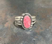 Cuff: Rhodochrosite (Thulite) and Pearls