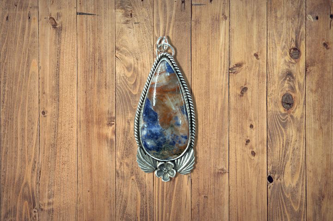 Sodalite Floral Pendant