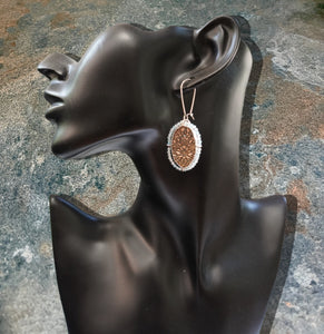 Sterling Silver and Bronze with CZ and Aquamarine beading