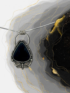 Obsidian Death Moth Pendant