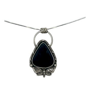Obsidian Death Moth Pendant