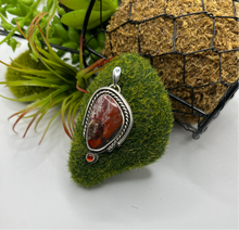 Crazy Lace Agate with Carnelian Cabochon