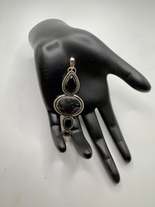 Picasso Jasper, Obsidian and Onyx pendant