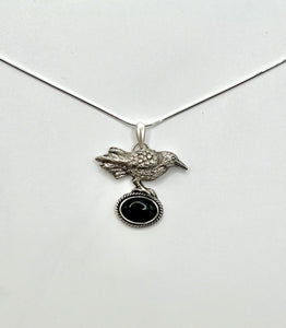 Obsidian Raven pendant