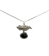 Obsidian Raven pendant