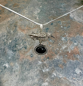 Obsidian Raven pendant