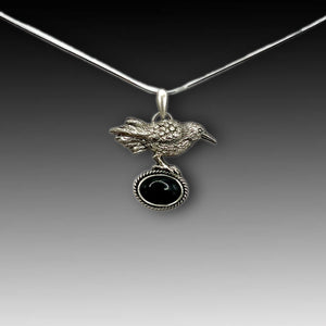 Obsidian Raven pendant