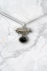 Obsidian Raven pendant