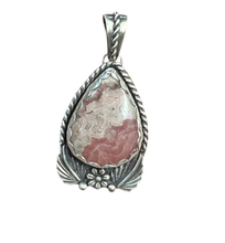 Rhodonochrosite Floral Pendant