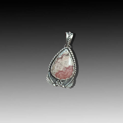 Rhodonochrosite Floral Pendant