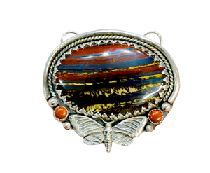 Iron Tiger Eye and Red Jasper: Death Moth