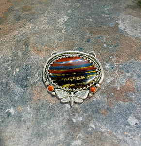 Iron Tiger Eye and Red Jasper: Death Moth