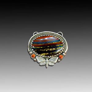 Iron Tiger Eye and Red Jasper: Death Moth