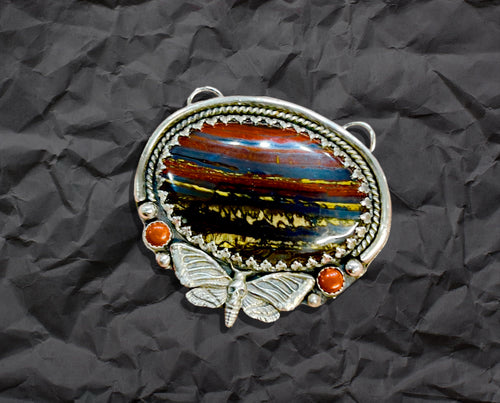 Iron Tiger Eye and Red Jasper: Death Moth