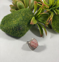Rhodonchrosite Square Floral Ring