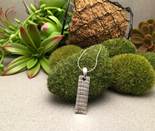 Sterling Silver Vertical Bar Pendant with Texture