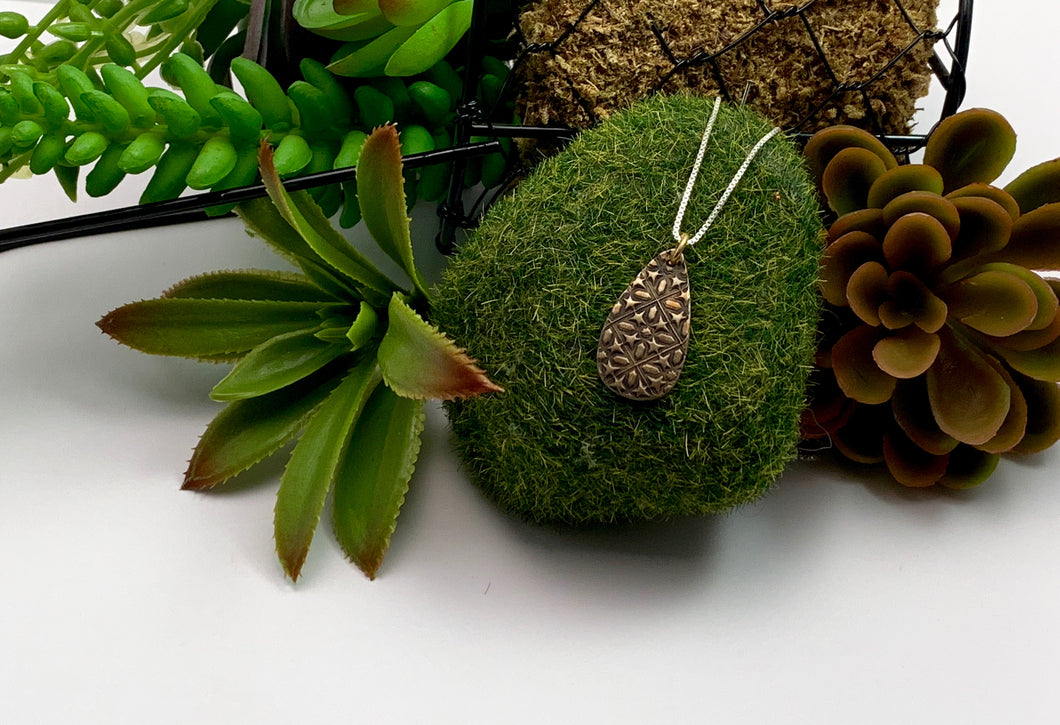 Bronze Textured Teardrop Pendant