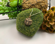 Bronze Floral Textured Pendant with clear CZ stone