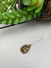 Bronze Textured Teardrop Pendant, Vines