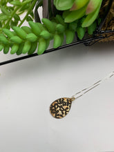 Bronze Textured Teardrop Pendant, Vines