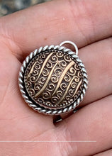 Sterling Silver and Bronze Textured Squiggle Pendant