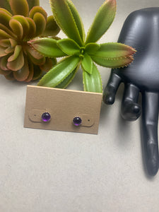 6mm Post Earrings: Various Stones Available