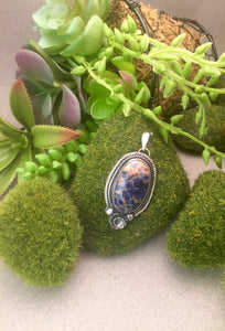 Sodalite Pendant with Floral